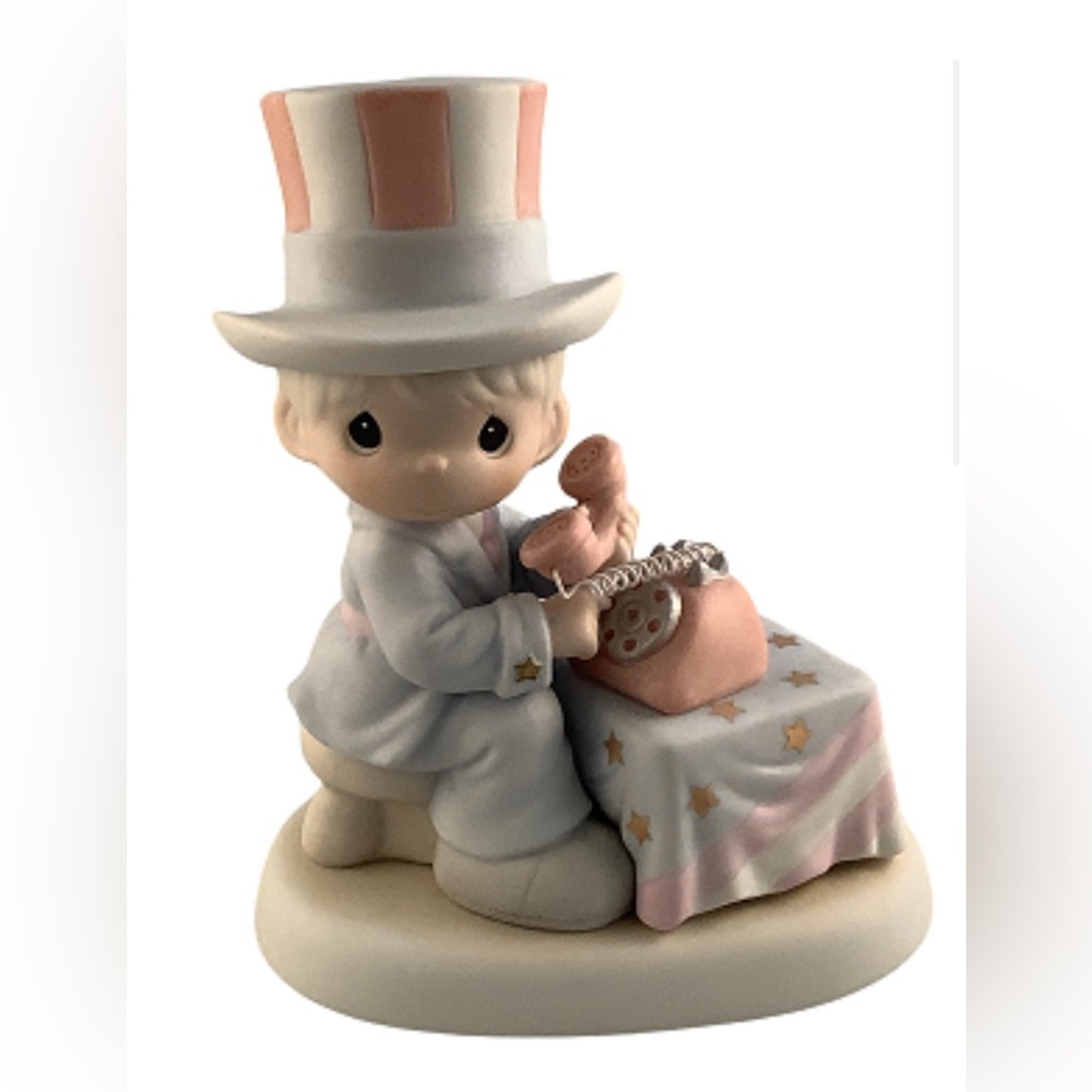 Precious Moments LET FREEDOM RING Porcelain Uncle Sam Patriotic 681059E